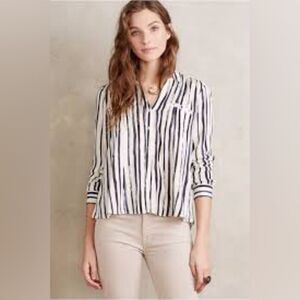 Anthropologie Maeve Conversationalist Button Down Top